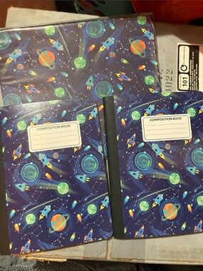 Space Rocket Composition Notebooks and Binder